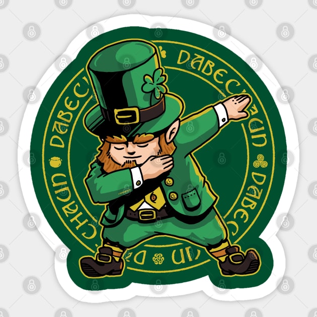 Dabechaun Dabbing Leprechaun St Patrick Day Shirt March 17th Sticker by vo_maria